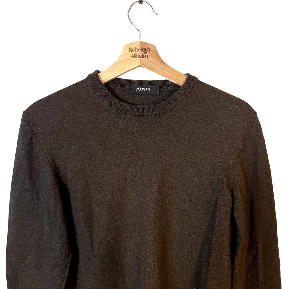 Alpha Studio 100% Wool Brown Knit Sweater Men's Size Medium
